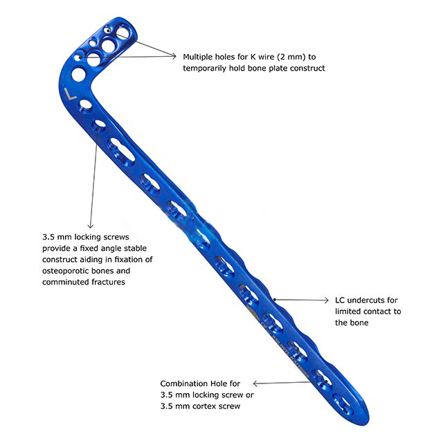 Locking Anterolateral Tibia Distal Plate 3.5mm, Left & Right