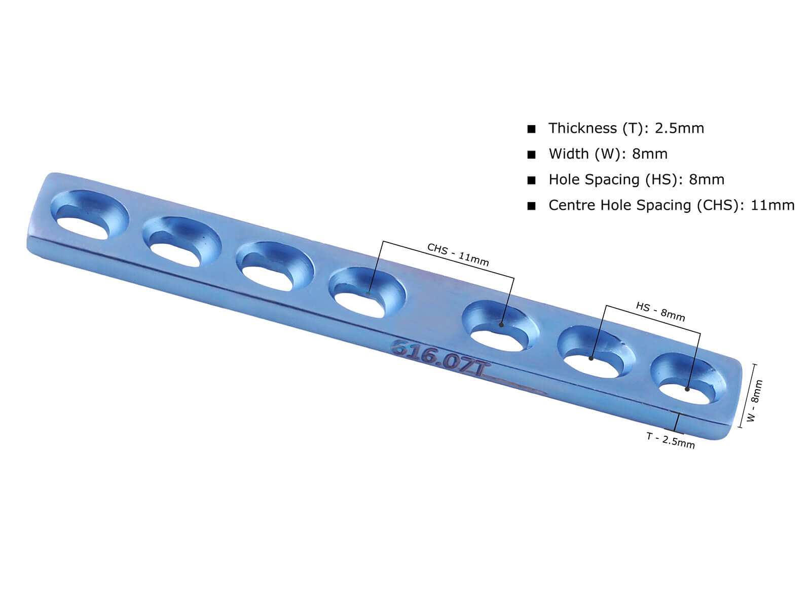 Dynamic Self Compression Plate for 2.7mm Screws