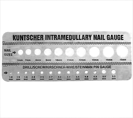 Gauge for Kuntscher Nails