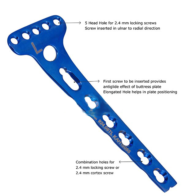 Locking Distal Radius Buttress Plate 2.4mm, Left & Right