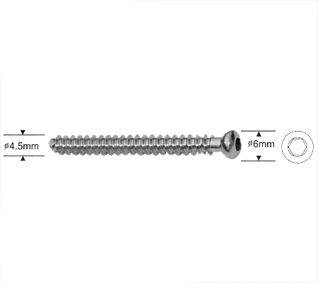 Cannulated Cancellous Screw 4.5mm, Fully Threaded, Hexagonal Socket