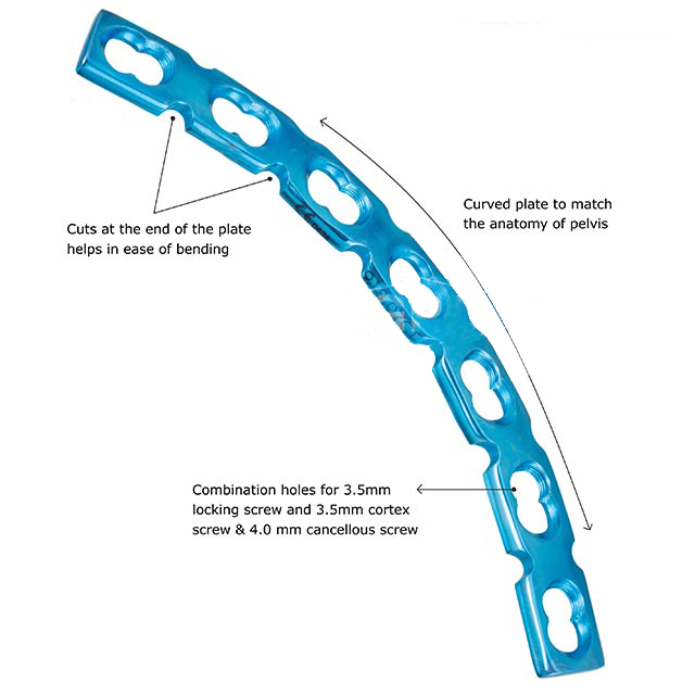 fixLOCK Curved Reconstruction Plate, 4.5 mm